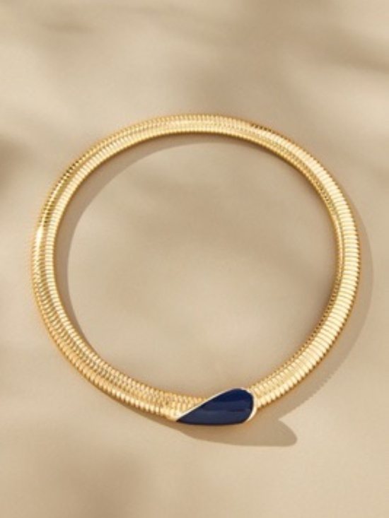 Anthropologie Jewelry - NWT Anthropologie Enamel Gold Choker Collar Necklace